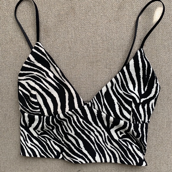 Zara Tops Nwt Zara Zebra Print Crop Top Size S Poshmark